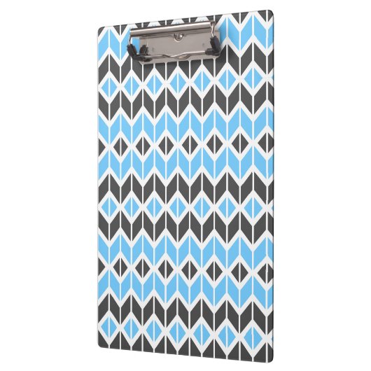 Modern Blue Grey Herringbone Geometric Pattern Klembord (Links)