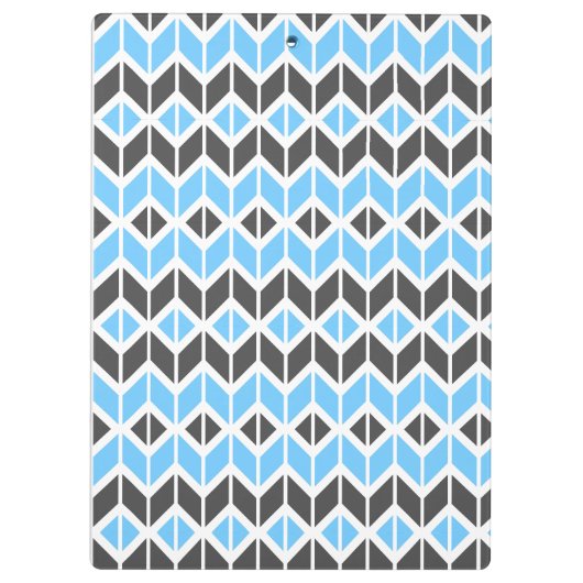 Modern Blue Grey Herringbone Geometric Pattern Klembord (Achterkant)
