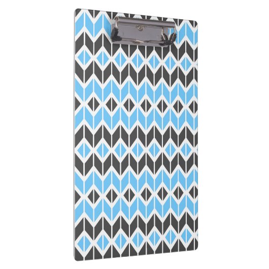 Modern Blue Grey Herringbone Geometric Pattern Klembord (Rechts)