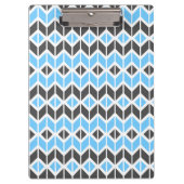 Modern Blue Grey Herringbone Geometric Pattern Klembord (Voorkant)