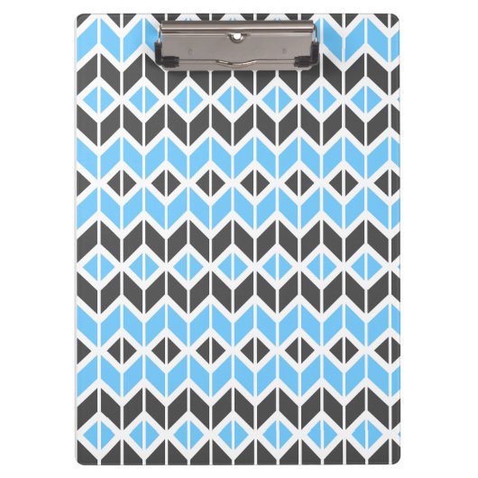 Modern Blue Grey Herringbone Geometric Pattern Klembord (Voorkant)