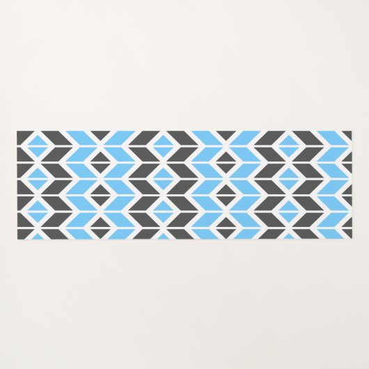 Modern Blue Grey Herringbone Geometric Pattern Yogamat (Achterkant (horizontaal))
