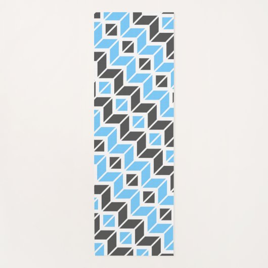 Modern Blue Grey Herringbone Geometric Pattern Yogamat (Voorkant)