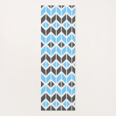Modern Blue Grey Herringbone Geometric Pattern Yogamat (Achterkant)