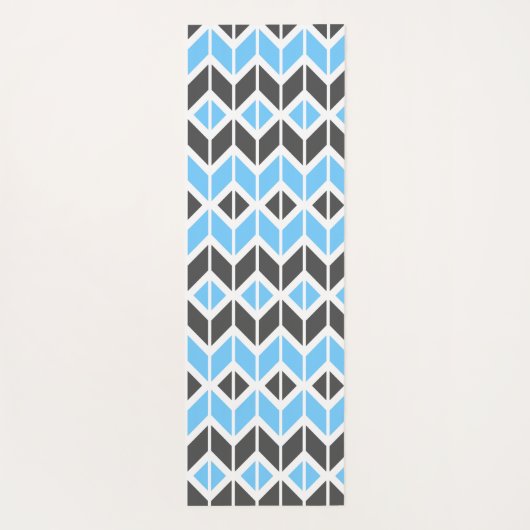 Modern Blue Grey Herringbone Geometric Pattern Yogamat (Achterkant)