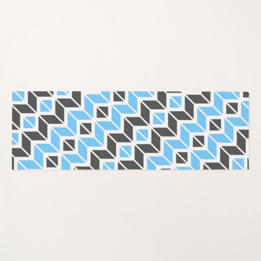 Modern Blue Grey Herringbone Geometric Pattern Yogamat (Voorkant (horizontaal))
