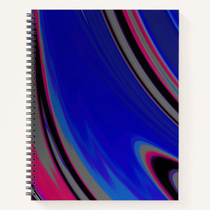 Modern Blue Grey Magenta Fractal Notitieboek