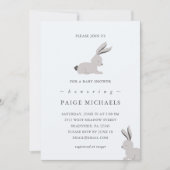 Modern Blue Grey met konijnen en Stippen Kaart (Voorkant)