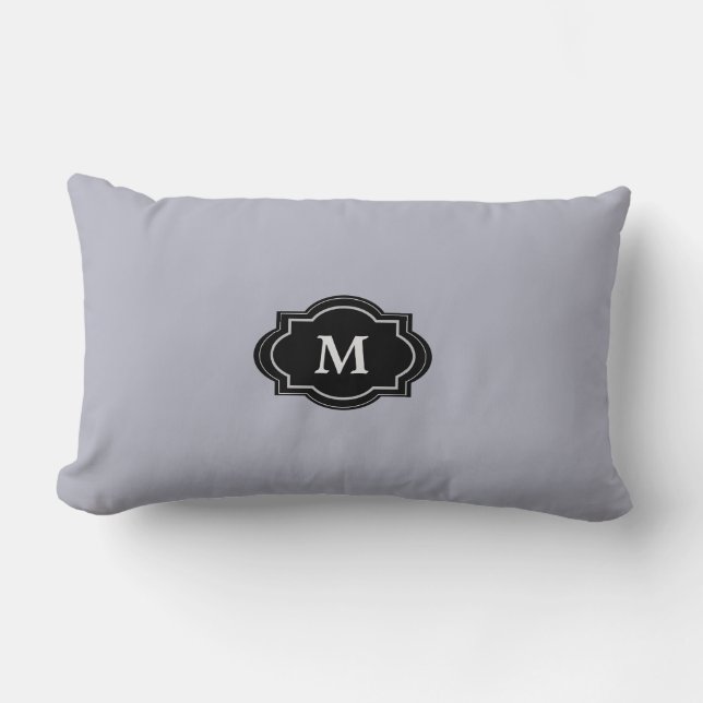 Modern Blue Grey Monogram stijlvol Sierkussen Kussen (Voorkant)