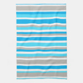 Modern Blue Grey Stripe Pattern Kitchen Towel Theedoek (Verticaal)
