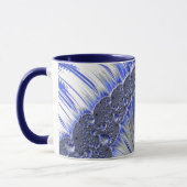 Modern Blue Grey White Spiral Fractal Mok (Links)