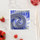 Modern Blue Grey White Spiral Fractal Servet (Insitu)