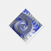 Modern Blue Grey White Spiral Fractal Servet (Hoek)