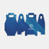 Modern Blue Grunge Bar Mitzvah gepersonaliseerd Bedankdoosjes (Uitgevouwen)