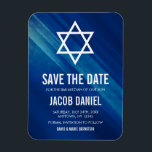 Modern Blue Grunge Bar Mitzvah Save the Date Magneet<br><div class="desc">Moderne marineblauwe grunge Bar Mitzvah bewaart de datummagneet. Eenvoudig personaliseren voor uw speciale evenement.</div>