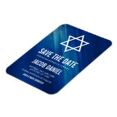 Modern Blue Grunge Bar Mitzvah Save the Date Magneet (Linkerzijde)