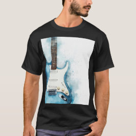 Modern Blue Guitar Mannen Basic T-shirt