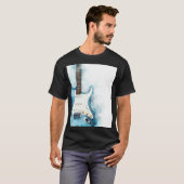 Modern Blue Guitar Mannen Basic T-shirt (Voorkant volledig)
