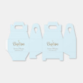 Modern Blue Gulle Cross Baptism Baby Boy Dank je Bedankdoosjes (Uitgevouwen)