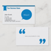 Modern Blue Hallo Visitekaartje (Voorkant / Achterkant)