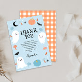 Modern Blue Halloween Baby shower bedankkaart