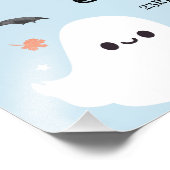 Modern Blue Halloween Welkom Baby shower Teken Foto Afdruk (Hoek)