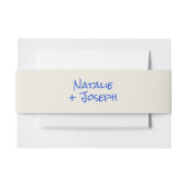 Modern Blue Hand Written Pastel Wedding Uitnodigingen Wikkel (Voorkant Voorbeeld)