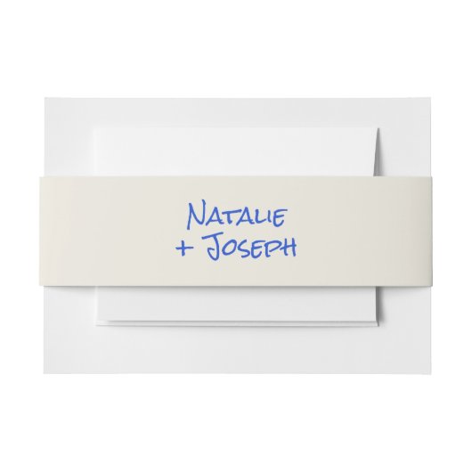 Modern Blue Hand Written Pastel Wedding Uitnodigingen Wikkel (Voorkant Voorbeeld)