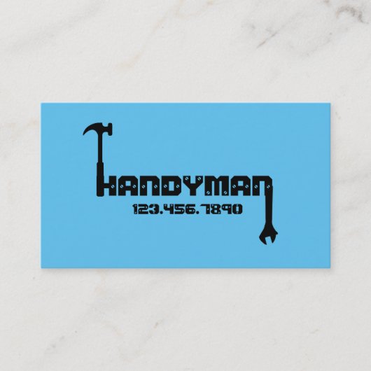 Modern Blue Handyman Maintenance Visitekaartje (Voorkant)