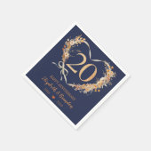 Modern Blue Happy 20th Jubileum bruiloft servetten (Hoek)