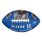 Modern Blue Happy Birthday Kinder foto American Football (Voorkant)