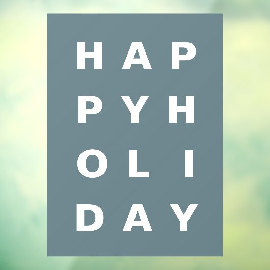 Modern Blue Happy Holiday Raamsticker (Vel 3)