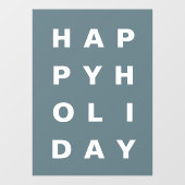 Modern Blue Happy Holiday Raamsticker (Vel)