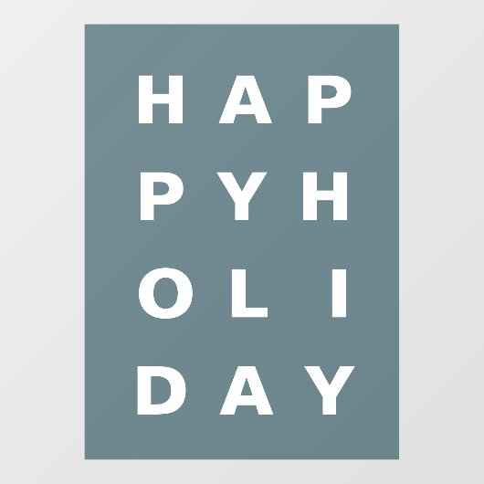 Modern Blue Happy Holiday Raamsticker (Vel)