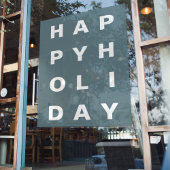 Modern Blue Happy Holiday Raamsticker