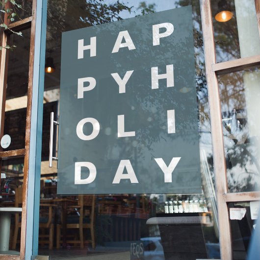 Modern Blue Happy Holiday Raamsticker