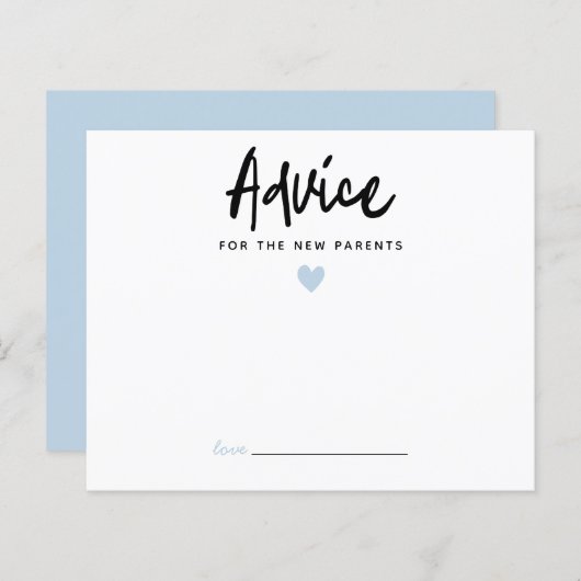 Modern Blue Heart Advice voor de Nieuwe Ouders (Voorkant / Achterkant)
