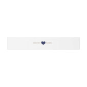 Modern Blue Heart Invitation Belly Band Uitnodigingen Wikkel (Vlak)