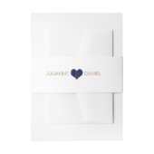 Modern Blue Heart Invitation Belly Band Uitnodigingen Wikkel (Voorkant Voorbeeld)