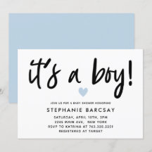 Modern Blue Heart is een Baby shower van een jonge