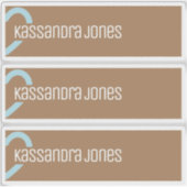 Modern Blue Heart Shape Half Heart Sticker (Voorkant)