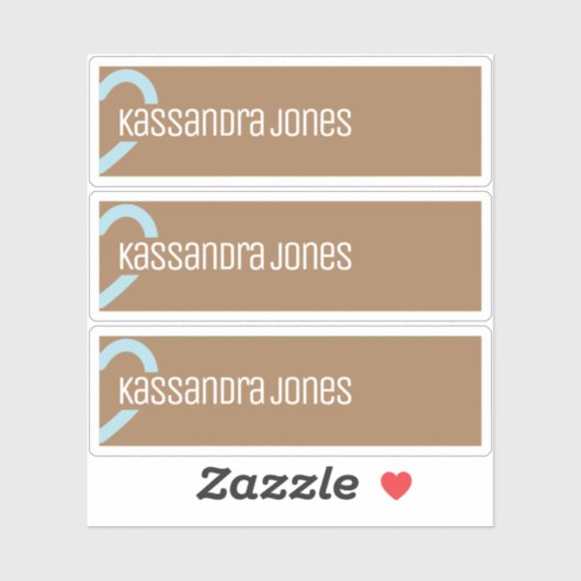 Modern Blue Heart Shape Half Heart Sticker (Vel)