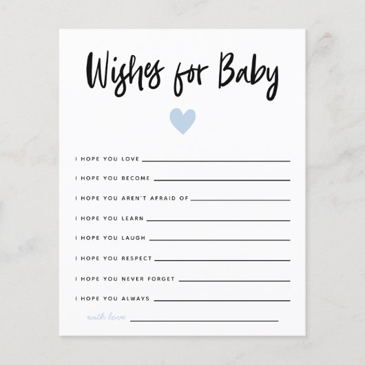 Modern Blue Heart Shower wenst Baby (Voorkant)