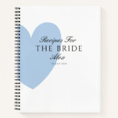 Modern Blue Heart Vrijgezellenfeest Keepsake Recep Notitieboek (Voorkant)