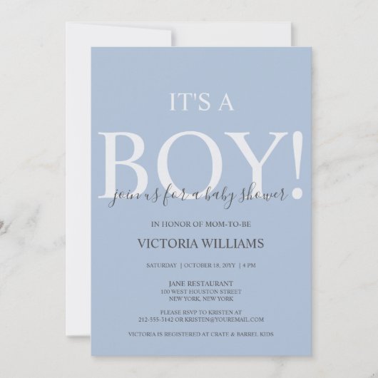 Modern Blue Het is een Baby shower voor paddestoel Kaart (Voorkant)