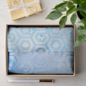 Modern Blue Hexagon Honeycomb Waterverf Pattern Tissuepapier (Geschenk)
