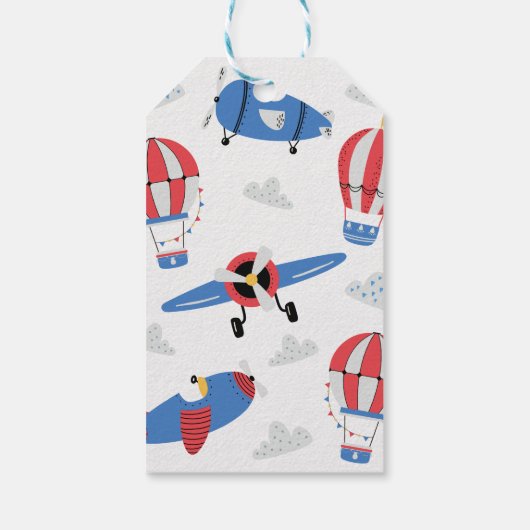 Modern Blue Hoe de tijd vliegt Verjaardag Cadeaulabel (Achterkant)