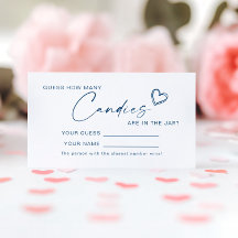 Modern Blue Hoeveel Snoepjes Douche Game Card