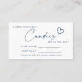 Modern Blue Hoeveel Snoepjes Douche Game Card Plaatskaartje (Voorkant)