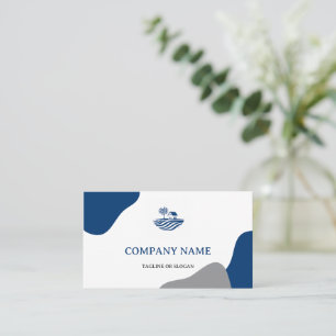 Modern Blue House Logo Vastgoed Makelaar Navy Visitekaartje